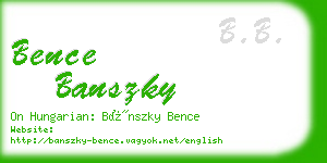 bence banszky business card